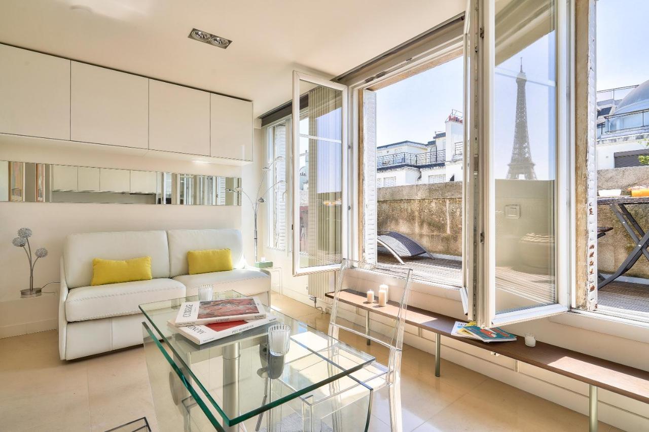 Designed Studio With Ac-Terrasse Vue Tour Eiffel Paris Exterior photo